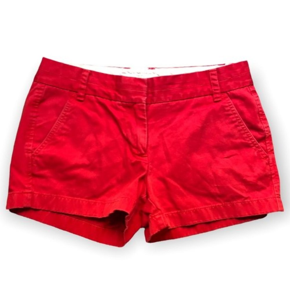 J Crew Chino 100% Cotton broken in shorts Sz 4 red